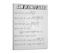 Sequences and Series Math Poster Sum of Finite Series Educational Wall-Art for Study Room(Framed,16x24inch(40x60cm))