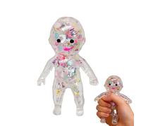 Sequin Squeeze Kid, Cute Little Sensory Toy, 4.3inch Soft Fidget with Shiny, Sparkly Fabric Relief Doll, Adorable Figure Accessory with Glitter Style, Hand Relaxer for Home and Travel