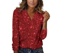 Sequin Tops for Women - Long Sleeve Sparkly Glitter Blouse for Parties, Concerts & Holiday Celebrations 2025