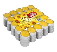SER Candele Tealight Profumati alla Citronella - 100 pezzi - Durata Fino a 4 ore di Combustione