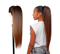 Ser Mulher Extension Coda Di Cavallo MARILIA | Facile da applicare | Look naturale 100% | Termofibra resistente | Capelli Lunghi e Lisci, 70 cm TERMOFIBRA (T2-30 Dark Brown Degradee)