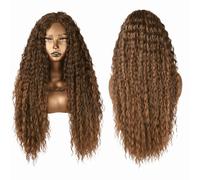 Ser Mulher KAMA Parrucca Front Lace Capelli lunghi ricci, aspetto Naturale. (T2-30 Castano Scuro Degradee)