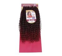 Ser Mulher Lizzy Extension Capelli Ricci | Texture effetto naturale | Applicazione rapida | per Crochet Braids- 300Gr 60cm (T1b/Burg Dark/Red Degradee)