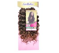 Ser Mulher OCEAN WAVE Extension volumizzanti | Texture effetto naturale | Applicazione rapida | Effetto capelli ondulati per Crochet Braids- 300Gr 45cm (T-30 Dark Brown Degradee)