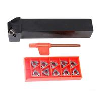 SER2525M16 - Portautensili per tornio con 10 lame in carburo 16ER AG60 e chiave, direzione di taglio a destra per una lavorazione accurata