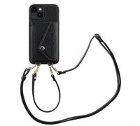 SELENCIA Sera Cord busta porta carte Cover per Apple iPhone 14, Nero