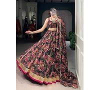 Sera rosa pesante Lehenga indiano festa di matrimonio designer Bollywood Leng...