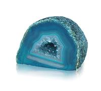 Serafino Vera agata brasiliana, geode blu verde (verde acqua)
