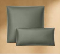 Seralino Cuscino per chi dorme sul fianco, 40 x 145 cm, verde (set da 2) 100% cotone biologico, morbido e traspirante, rivestimento per cuscino con chiusura lampo, federa in raso 40 x 145, certificato