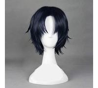 Seraph of The End Guren Ichinose Blu navy Corto Capelli sintetici Resistente al calore Cosplay Halloween Party + Cappellino parrucca gratuito