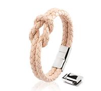 SERASAR Bracciale Nodini Cuoio Donna in Rosa Bracciali Amicizia Bigiotteria Offerta Colorati Gioielli Braccialetto Ragazza Regalo la Fidanzata