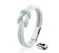 SERASAR Bracciale Nodini in Cuoio Donna Celeste Bracciali Amicizia Braccialetto Bigiotteria Colorato Regalo per Mama