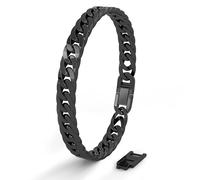 SERASAR Bracciale Ragazzi Nero Uomo Acciaio Inox Gioielli Intrecciato Avvolgente per Regalo di Compleanno