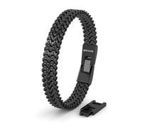 SERASAR Bracciale Uomo Nero Bracciale Uomo Acciaio Inox Bracciale Uomo Bangle Gioielli Uomo Bracciale Gioielli Bracciale Intrecciato Bracciale Acciaio Inox Bracciale Festa Del Papà Compleanno