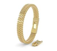 SERASAR Bracciale Uomo Oro Catena Intrecciata 17cm