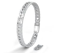 SERASAR Bracciali da Uomo Bracciale in Acciaio Inossidabile Argento Bangle Gioielli Treccia