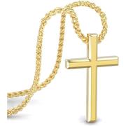 SERASAR Catena in Oro Croce da Uomo - a 60cm con Cristiana del Crocifisso Natale Regalo di Nozze