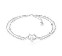 SERASAR Cavigliera Donna Argento 925 Cuore - Gioiello Elegante con Zirconi Regolabile Resistente all’Acqua Cavigliera Estate Mare Idea Spiaggia Piede Ragazze - Regalo in Confezione Elegante