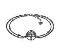 SERASAR Cavigliera Donna Argento Nera 925 Albero Della Vita Gioiello Elegante con Zirconi Regolabile Resistente all’Acqua Cavigliera Estate Mare Spiaggia Piede Ragazze Idee Regalo in Confezione