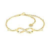 SERASAR Cavigliera Donna Oro Nera 925 Infinito Gioiello Elegante con Zirconi Regolabile Resistente all’Acqua Cavigliera Estate Mare Spiaggia Piede Ragazze Idee Regalo in Confezione Elegante