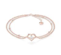 SERASAR Cavigliera Donna Oro Rosa 925 Cuore Gioiello Elegante con Zirconi Regolabile Resistente all’Acqua Cavigliera Estate Mare Spiaggia Piede Ragazze Idee Regalo in Confezione Elegante