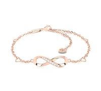 SERASAR Cavigliera Donna Oro Rosa 925 Infinito Gioiello Elegante con Zirconi Regolabile Resistente all’Acqua Cavigliera Estate Mare Spiaggia Piede Ragazze Idee Regalo in Confezione Elegante