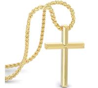 SERASAR Collana con croce da uomo pendente - 50cm Gioielli in oro Catena placcata Idea regalo per Compleanno Festa del papà Punk Rock San Valentino