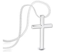 SERASAR Collana Croce Donna Argento Acciaio 316L Ciondolo Cristiano