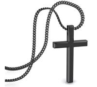 SERASAR Collana Croce Donna Nera Ciondolo Cattolico Regalo Amica
