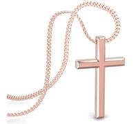 SERASAR Collana Croce Donna Oro Rosa 50cm Crocifisso Regalo Figlia