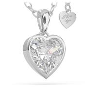 SERASAR Collana Donna Argento 925 Catena Oro 18 Carati Cuore Ciondolo Ragazza Incisione Regalo Di Compleanno