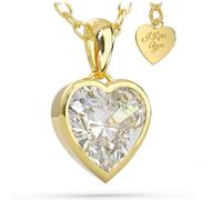 SERASAR Collana Donna Cuore Dorata Zircone Idea Regalo Gioielli Elegante