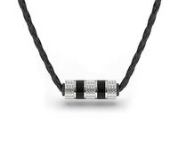 SERASAR Collana in Pelle da Uomo con Ciondolo - 60cm Argento Vichinga Scatola per Gioielli Vera Regalo Uomini Vichinghi