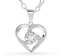 SERASAR Collana da Donna Gioielli in Argento 925 e Oro 18 Carati Collana a Cuore con Ciondolo Regalo di Compleanno per Donne e Ragazze