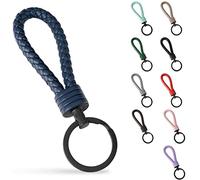 SERASAR Portachiavi in Pelle - con Piccoli Ganci Portachiavi Aggiuntivi, Portachiavi Colorato per Auto, Moto, Bicicletta e casa Nuova, Confezione Regalo per Uomo e Donna