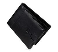 SERASAR | Portafoglio da Uomo [Clever] in Vera Pelle Nera con Protezione RFID, Antifurto e Confezione Regalo - Borsa-di-attrezzi Grande