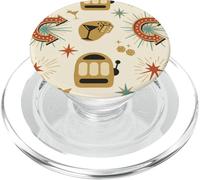 Serata al casinò retrò in stile grafico vintage di metà secolo PopSockets PopGrip per MagSafe