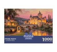 Serata Castello francese della valle della Dordogna irlandese Puzzle in Legno Impermeabile DIY Puzzles Da 1000 Pezzi Regali Per Adulti Impossibili Giochi Di Impegnativi
