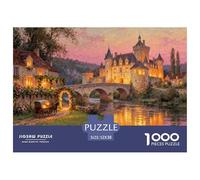 Serata Castello francese della valle della Dordogna irlandese Puzzle in Legno Impermeabile DIY Puzzles Da 1000 Pezzi Per Adulti Colorati Giochi Educativi