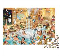 Serata in Sauna per la Comunità Tedesca Puzzle in Legno Impermeabile DIY Puzzles Da 1000 Pezzi Per Adulti Colorati Giochi Di Impegnativi