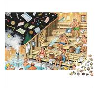 Serata in Sauna per la Comunità Tedesca Puzzle in Legno Impermeabile Puzzles Da 1000 Pezzi Per Adulti Divertenti Per Decorazioni Domestiche