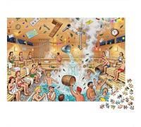Serata in Sauna per la Comunità Tedesca Puzzle in Legno Impermeabile Puzzles Da 1000 Pezzi Regali Per Adulti Impossibili Per Decorazioni Domestiche