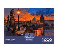 Serata romantica sul Ponte Carlo a Praga Puzzle in Legno Impermeabile DIY Puzzles Da 1000 Pezzi Regali Per Adulti Impossibili Per Decorazioni Domestiche
