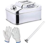 serbaoio portatile per carburante, Contenitore for olio combustibile in acciaio inossidabile 304, portatile, da 10 litri, for trasporto di benzina e diesel, for lattine scorta