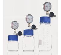 Serbatoi di stoccaggio in vetro da 250 ml/500 ml/1000 ml for campionamento | Camera di degasaggio sotto vuoto con manometro negativo, mini essiccatore portatile(1000ml)