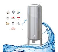Serbatoio a pressione in acciaio inossidabile, stoccaggio dell'acqua verticale della pompa del pozzo da 160L, Unione di ingresso/uscita, 220V, contenitore dell'acqua pressurizzato durevole per uno