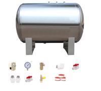 Serbatoio a Pressione per Acqua, Serbatoio a Pressione in Acciaio Inox da 200 Litri per Pompa per pozzo, Contenitore Orizzontale per l'acqua con Base di Supporto, Soluzione Durevole per l'im