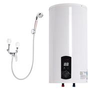 Serbatoio acqua calda, 80 l, serbatoio elettrico per acqua calda con doccetta, valvola di sicurezza, da appendere alla parete, colonna, 25 - 75 °C, 2000 W