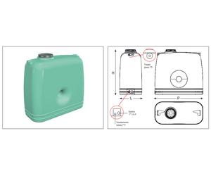 Serbatoio acqua potabile Telcom Aquarius SQ1500 1500 litri QUADRO colore verde
