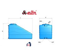 SERBATOIO ACQUA SOTTOSCALA POLIETILENE BLU POTABILE Litri 300 Lt ELBI SSC